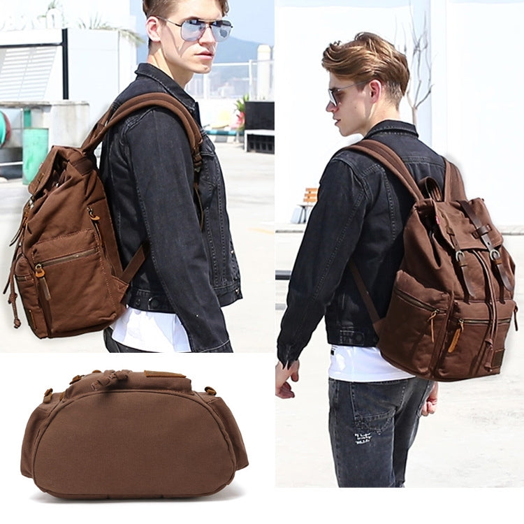 AUGUR 1039 Large Student Retro Canvas Backpack Shoulders Laptop Bag Reluova