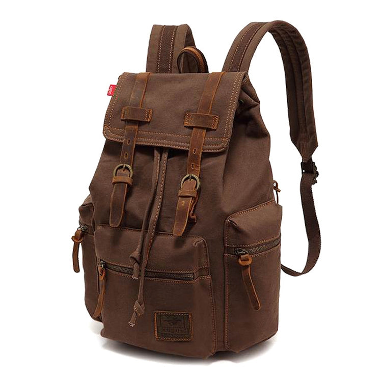 AUGUR 1039 Large Student Retro Canvas Backpack Shoulders Laptop Bag Reluova