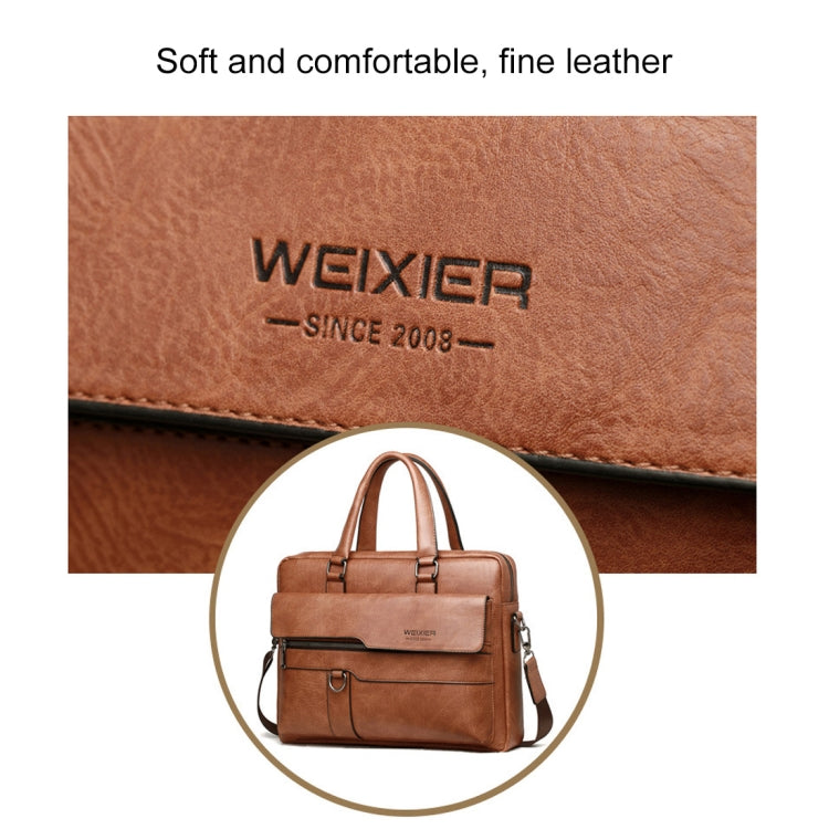 WEIXIER 8619 Retro Style PU Leather Handbag Shoulder Bag Crossbody Bag for Men, Size: 38 x 30 x 11cm My Store