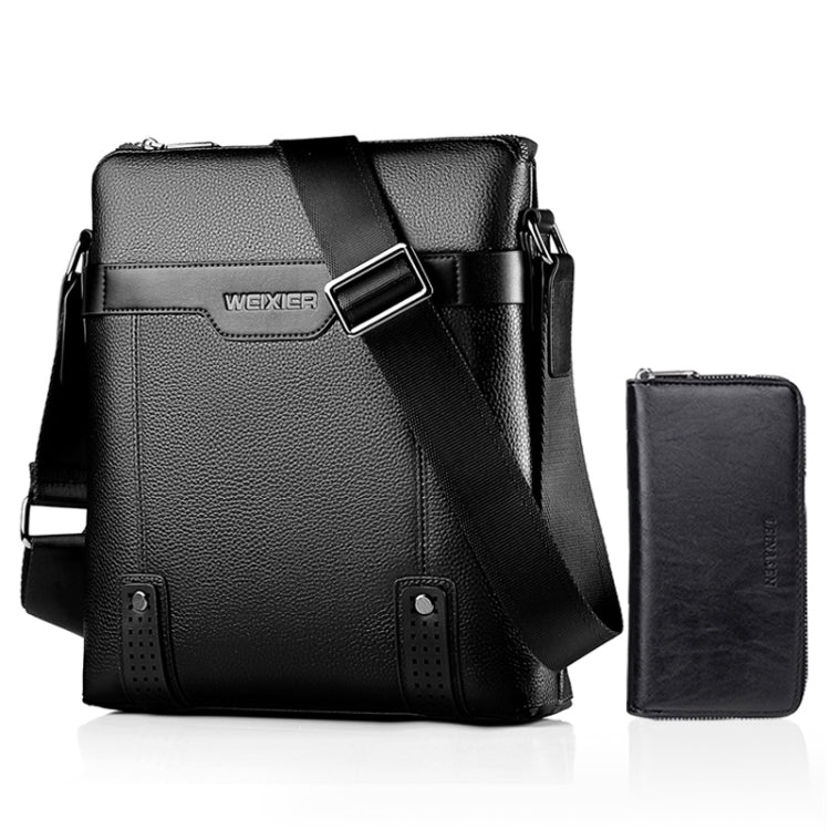 WEIXIER 18067 2 In 1 Men Leisure Style PU Leather Single Shoulder Bag with Handbag