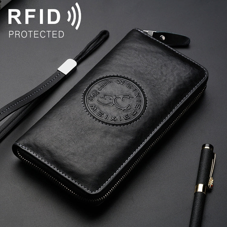 W111 Antimagnetic RFID Men Cowhide Leather Multifunctional Wallet Business Handbag with Gift Box My Store