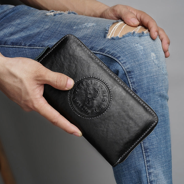 W111 Antimagnetic RFID Men Cowhide Leather Multifunctional Wallet Business Handbag with Gift Box My Store