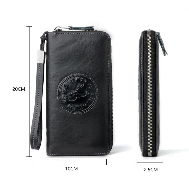 W111 Antimagnetic RFID Men Cowhide Leather Multifunctional Wallet Business Handbag My Store