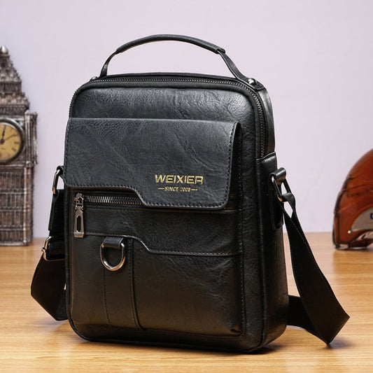 WEIXIER 8642 Men Business Retro PU Leather Handbag Crossbody Bag