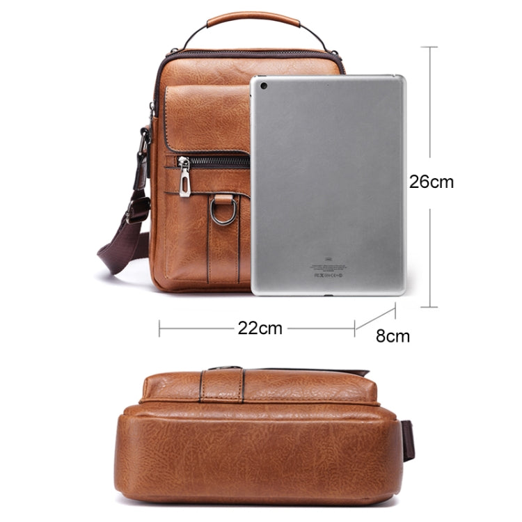 WEIXIER 8642 Men Business Retro PU Leather Handbag Crossbody Bag