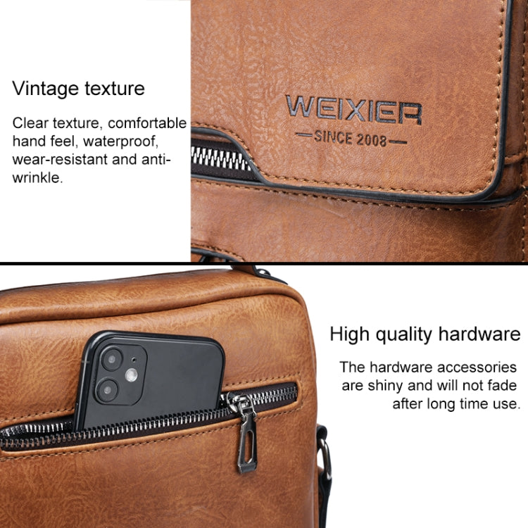 WEIXIER 8642 Men Business Retro PU Leather Handbag Crossbody Bag Reluova