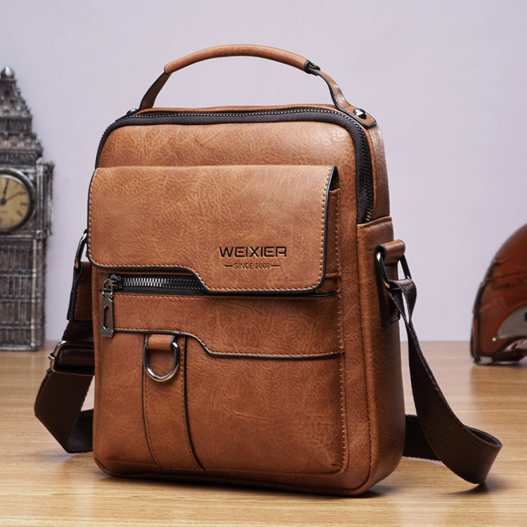 WEIXIER 8642 Men Business Retro PU Leather Handbag Crossbody Bag