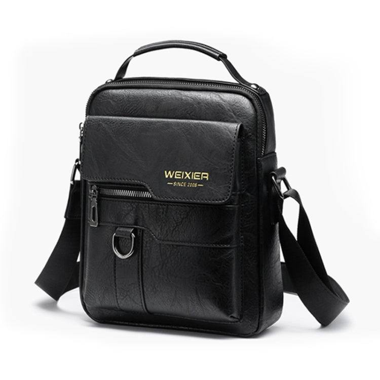 WEIXIER 8642 Men Business Retro PU Leather Handbag Crossbody Bag, Size: 27.5 x 22.5 x 9cm