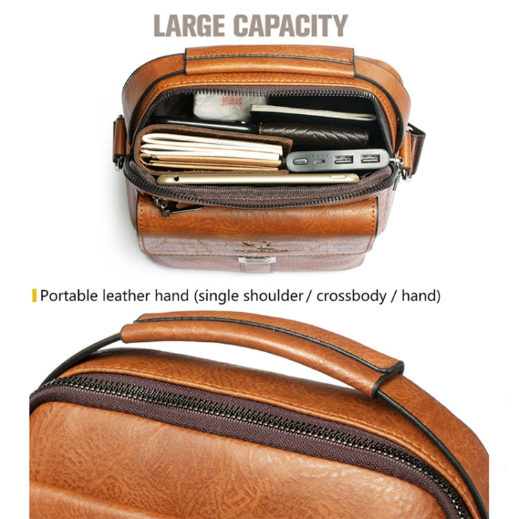 WEIXIER 8683 Large Capacity Retro PU Leather Men Business Handbag Crossbody Bag