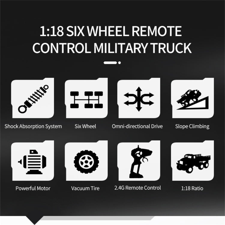 JJR/C 1:18 2.4Ghz 4 Channel Remote Control Dongfeng 7 Six-wheeled Armor Truck Vehicle Toy