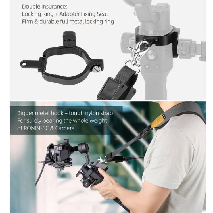 Sunnylife RO-Q9228 Handheld Gimbal Special Lanyard Shoulder Strap + Fixed Ring Hang Buckle for DJI RONIN-SC My Store