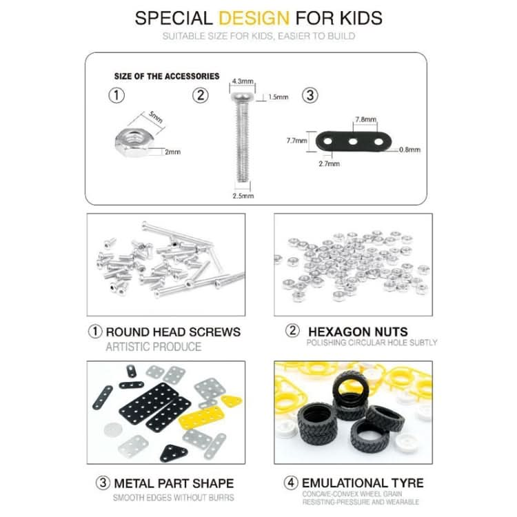 MoFun SW-007 502 PCS DIY Stainless Steel Excavator Assembling Blocks Reluova