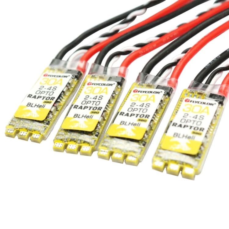 4 PCS Flycolor Raptor 390 30A 2-4S Electric Speed Controller Reluova