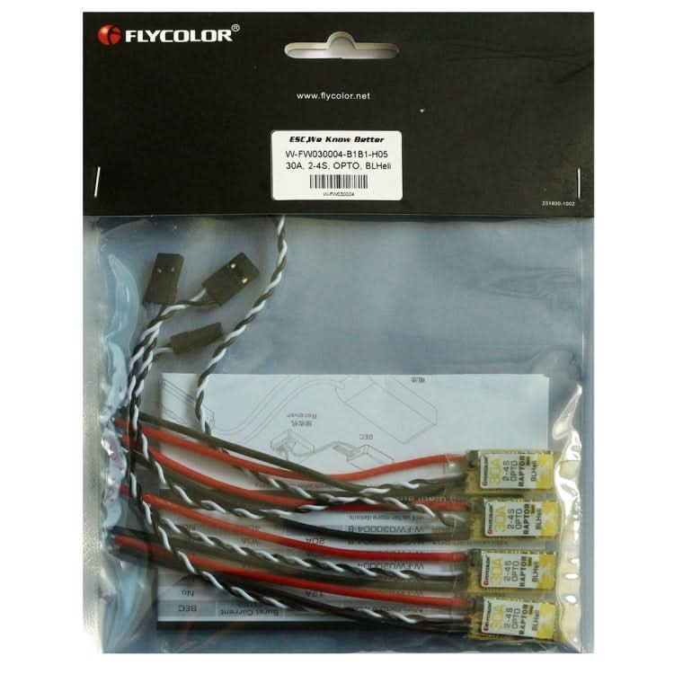 4 PCS Flycolor Raptor 390 30A 2-4S Electric Speed Controller Reluova