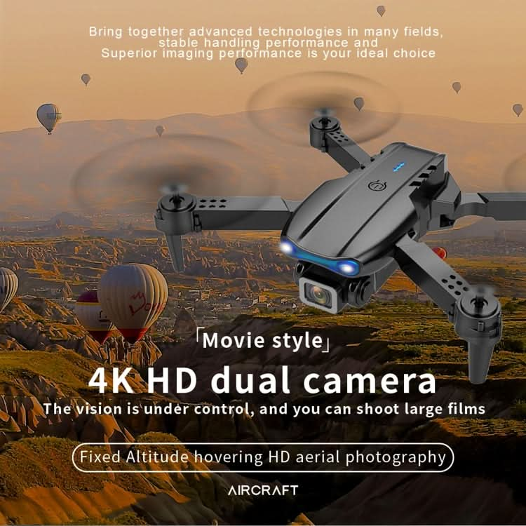 E99 Max 2.4G WiFi Foldable 4K HD Camera RC Drone Quadcopter Toy, Single Camera Reluova