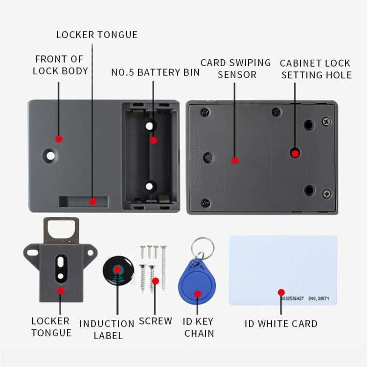 T3 ABS Magnetic Card Induction Lock Invisible Single Open Cabinet Door Lock My Store