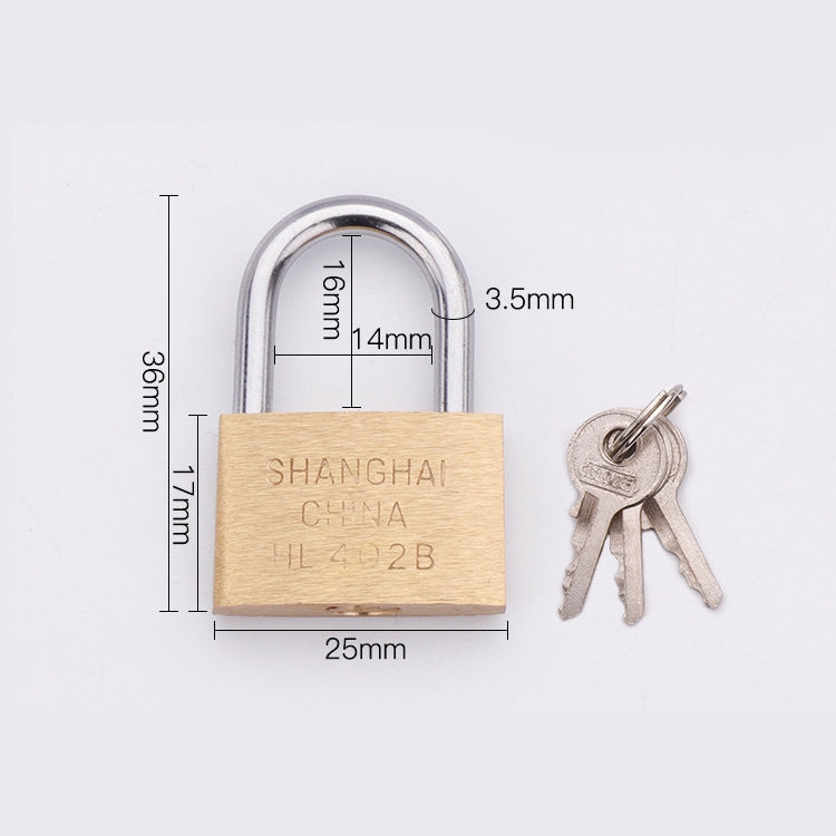 Copper Padlock Small Lock, Style: Short Lock Beam, 25mm Open My Store