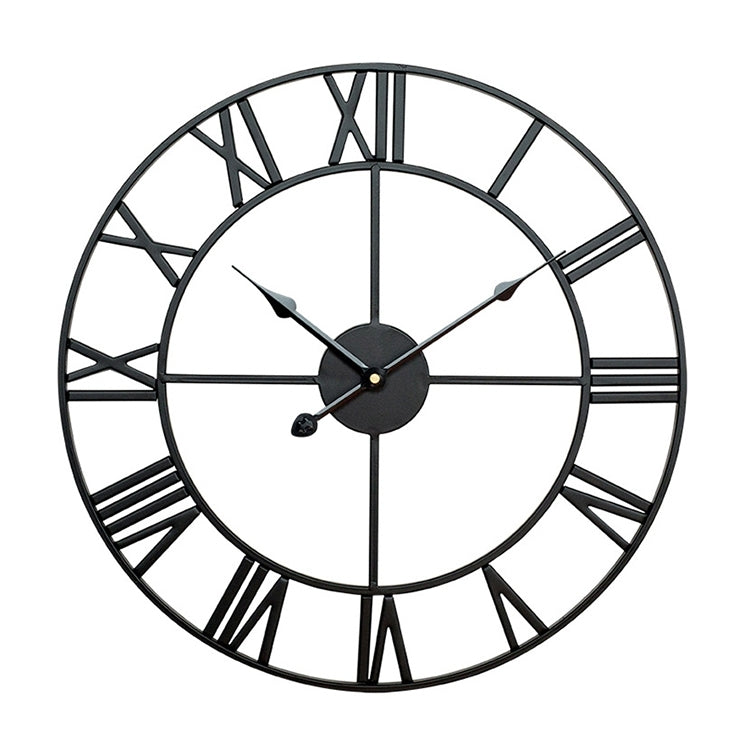 40cm Retro Living Room Iron Round Roman Numeral Mute Decorative Wall Clock My Store