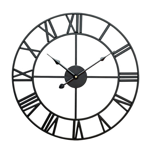 60cm Retro Living Room Iron Round Roman Numeral Mute Decorative Wall Clock