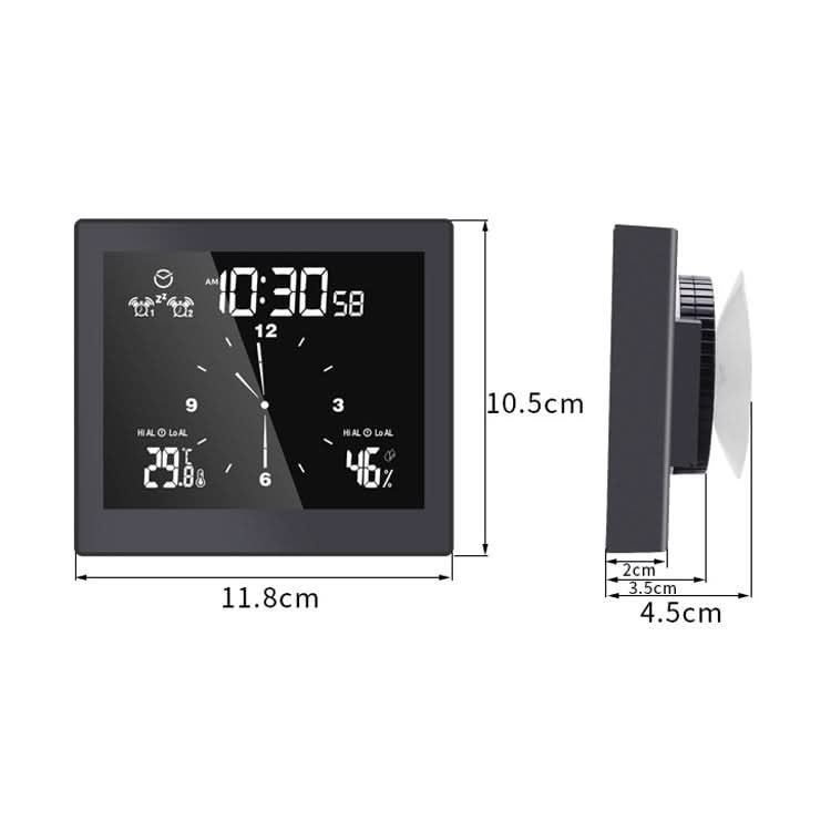 TS-WP10-W Waterproof Bathroom Wall Clock Timer Household Thermometer Hygrometer Reluova