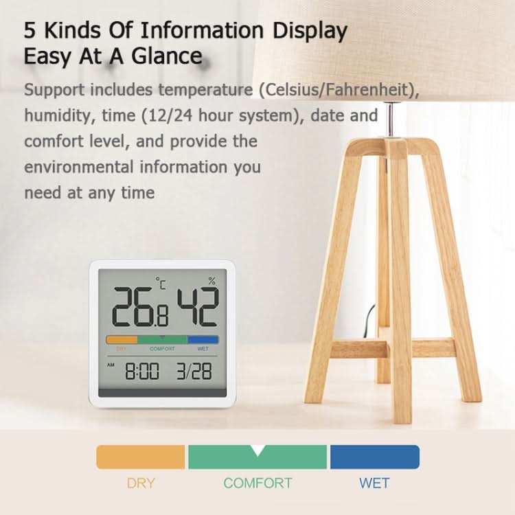 Original Xiaomi Youpin Miiiw Silent Indoor Temperaturer And Humidity Clock with Large 3.34 inch LCD Screen Reluova