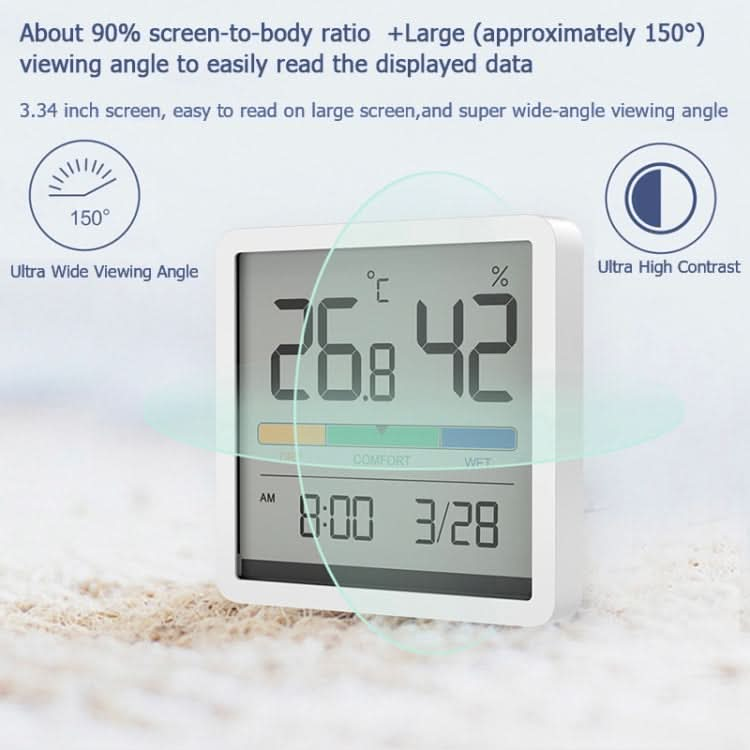 Original Xiaomi Youpin Miiiw Silent Indoor Temperaturer And Humidity Clock with Large 3.34 inch LCD Screen