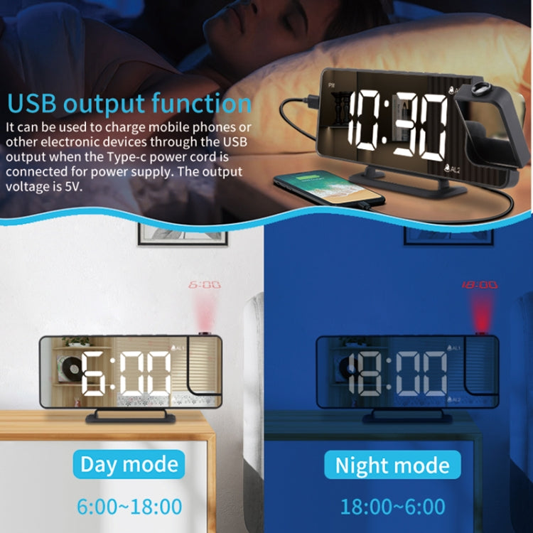 TS-9210 Digital Mirror Projection Alarm Clock With Time Display and Projection My Store