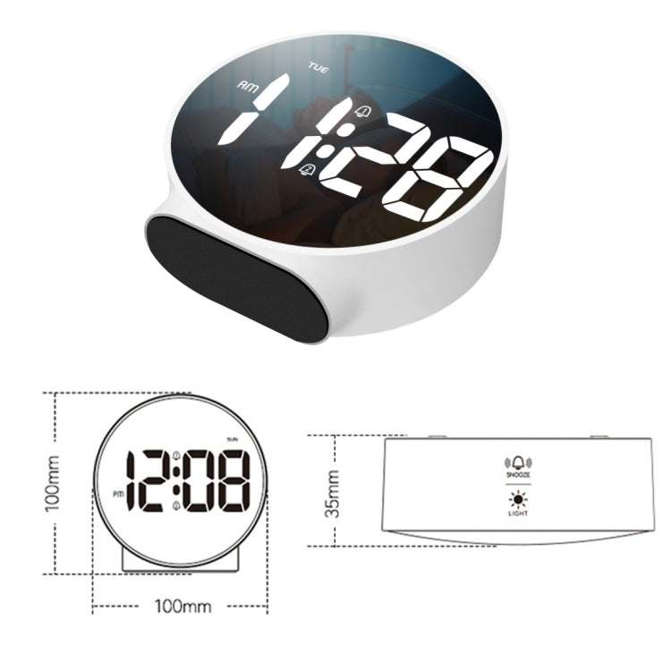 8816 LED Mirror Round Dual-purpose Alarm Clock My Store