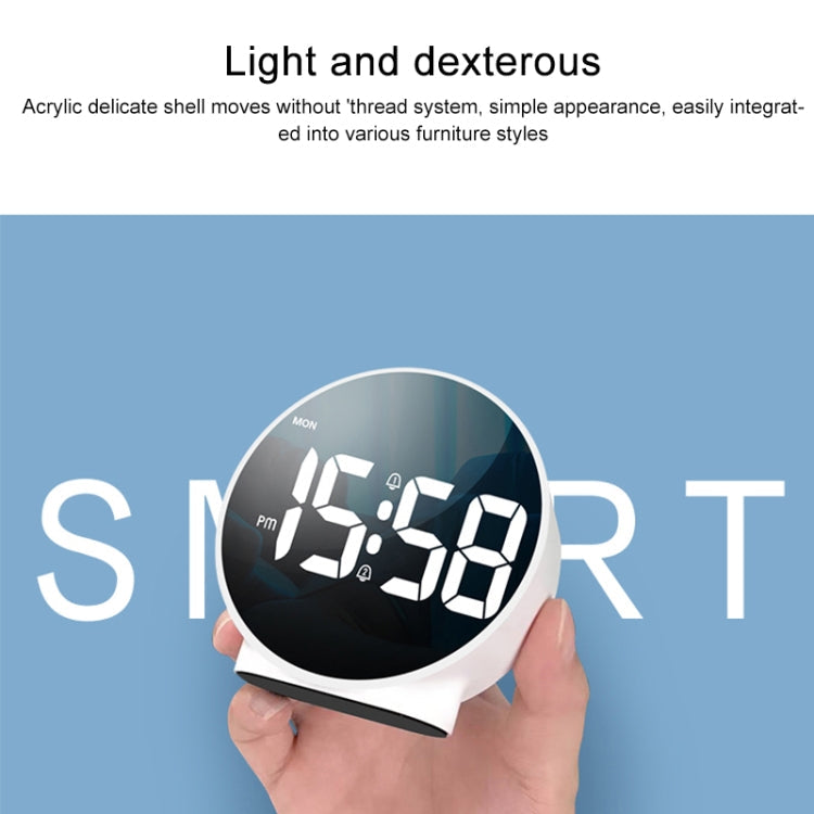 8816 LED Mirror Round Dual-purpose Alarm Clock My Store