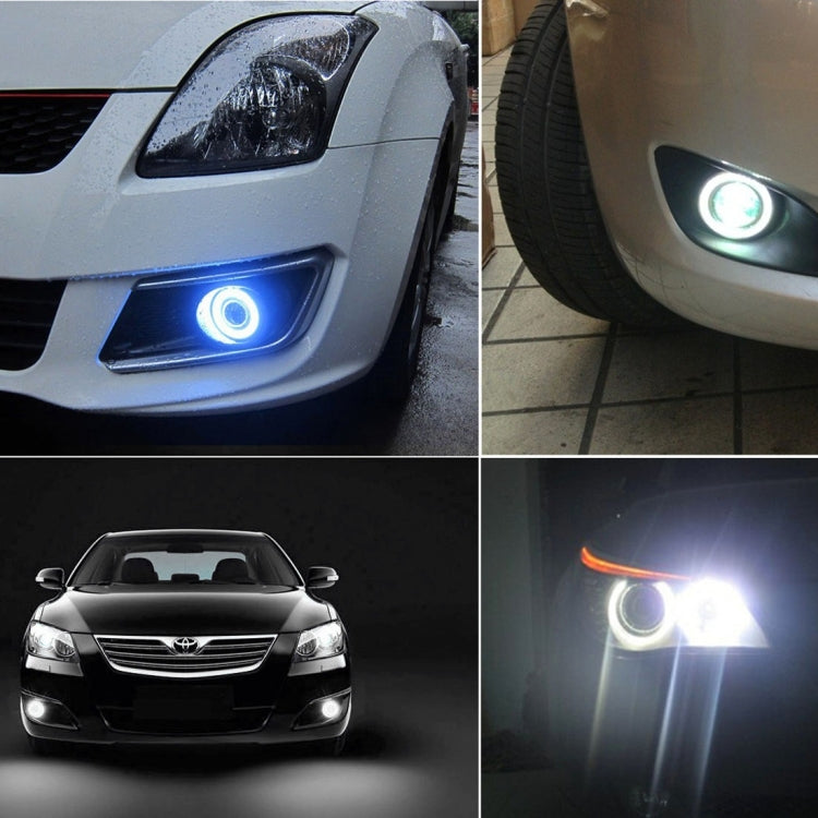 3.5 inch DC 12V 10W 900LM 7000K Car Angel Eyes Fog Lamp Foglight(White Light + White Light)