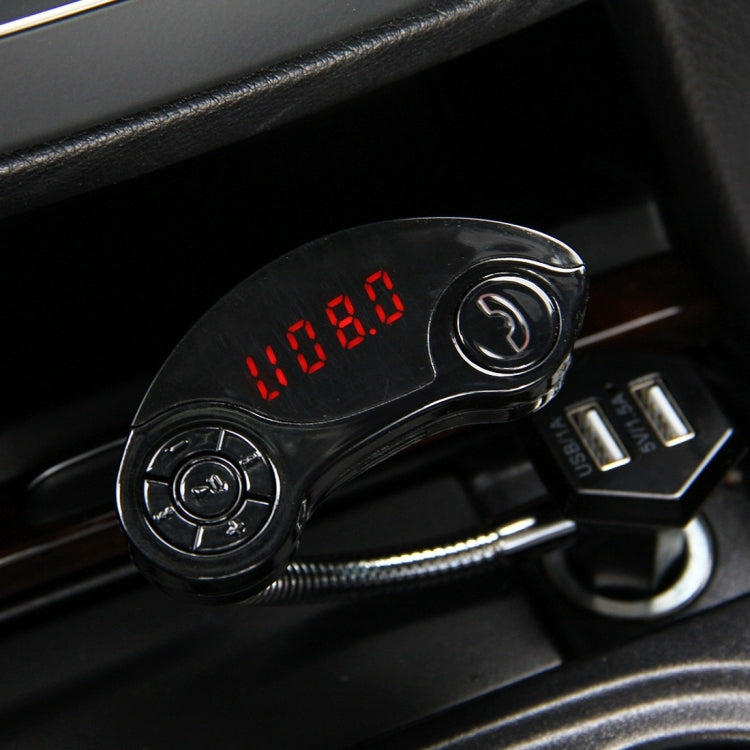 GT86 Dual USB Charger Car Bluetooth FM Transmitter Kit, Support LCD Display / TF Card Music Play / Hands-free