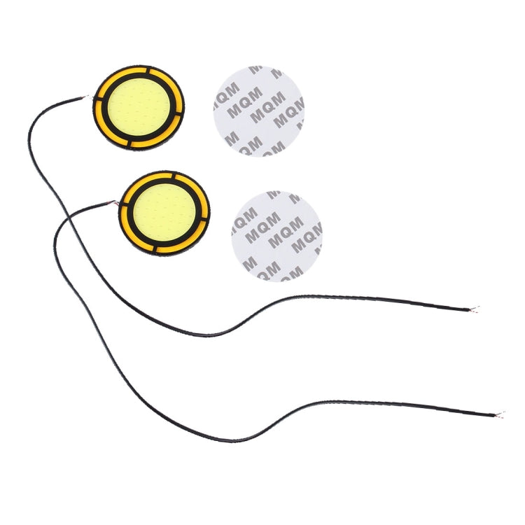 2 PCS DC 12V 10W 6000K Dual Circular Car DRL Daytime Running Lights Lamp(White Light + Yellow Light)