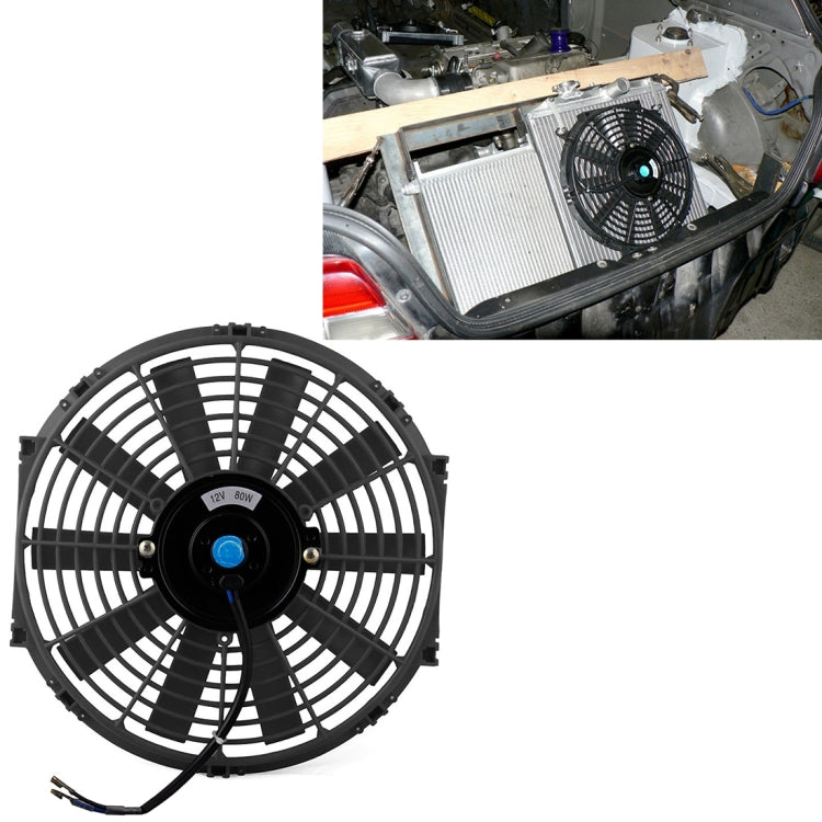 12V 80W 12 inch Car Cooling Fan High-power Modified Tank Fan Cooling Fan Powerful Auto Fan Mini Air Conditioner for Car