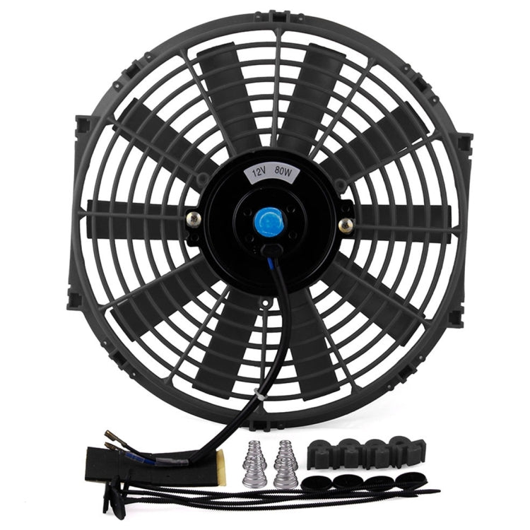 12V 80W 12 inch Car Cooling Fan High-power Modified Tank Fan Cooling Fan Powerful Auto Fan Mini Air Conditioner for Car