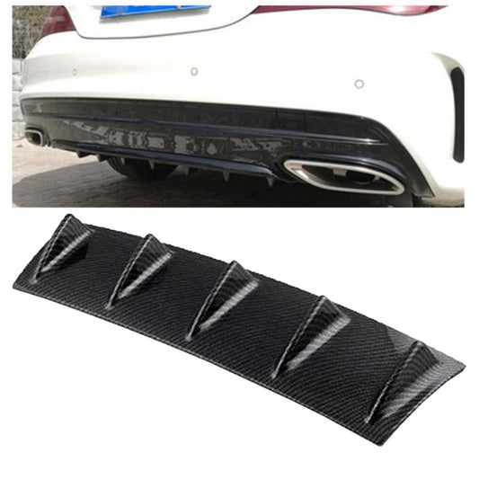 Universal Car Rear Bumper Lip Diffuser 5 Shark Fin Style Carbon Fiber  ABS, Size: 58.4 x 53.3 x 15.2cm ÎҵÄÉ̵ê