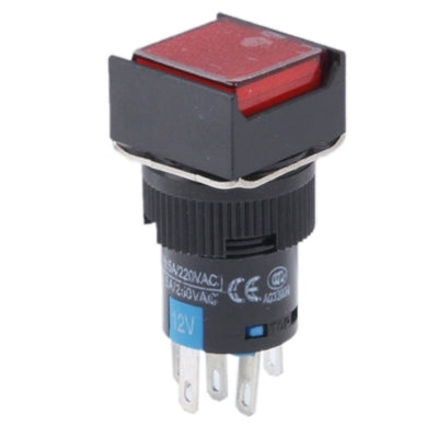 Car DIY Square Button Push Switch with LED Indicator, DC 24V