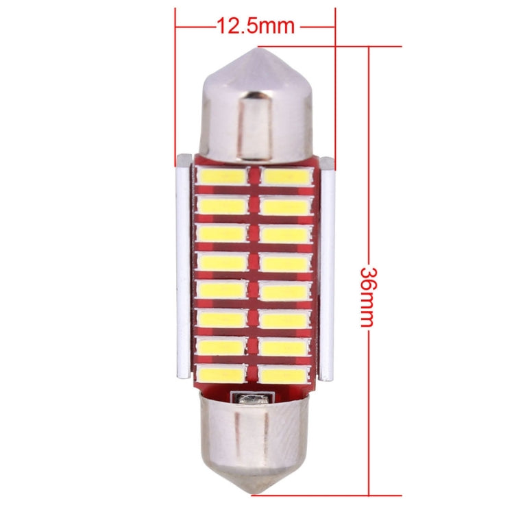 2 PCS Festoon 36mm 2W 160LM White Light 16 LED SMD 4014 Error Free License Plate Lights Car Light Bulb-Reluova