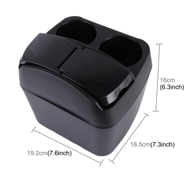 SHUNWEI SD-1605 Multifunction 3 in 1 Car Cup Holder Drink Bottle Can Garbage Can Portable Vehicle Trash Can Bin Rubbish Bin Organizer