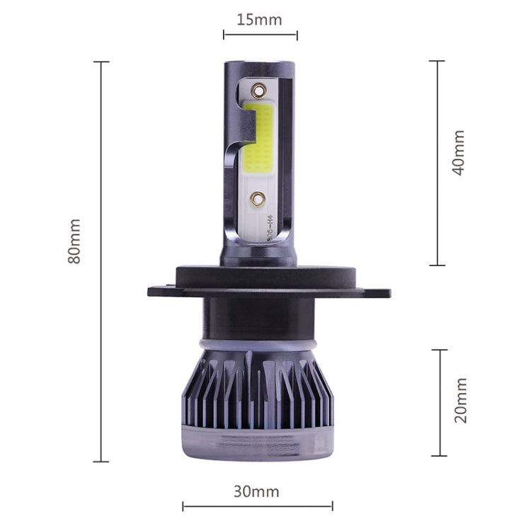 2 PCS H4 DC9-36V / 36W / 3000K / 6000LM IP68 Car / Motorcycle Mini COB LED Headlight Lamps / Fog Light-Reluova