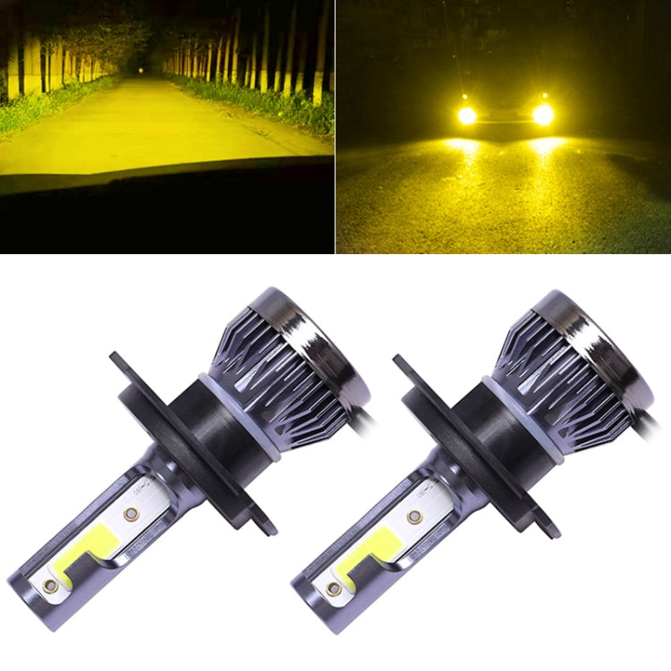 2 PCS H4 DC9-36V / 36W / 3000K / 6000LM IP68 Car / Motorcycle Mini COB LED Headlight Lamps / Fog Light