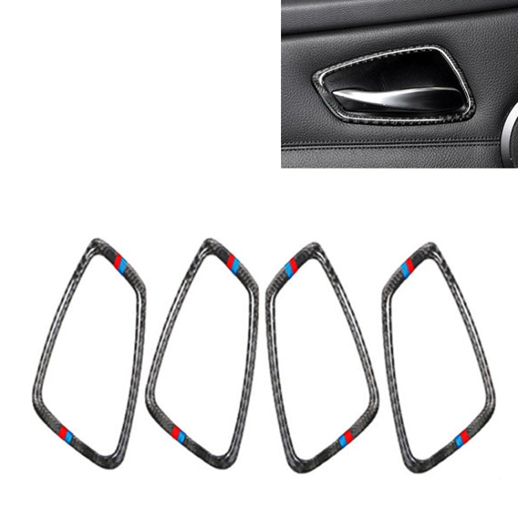 4 PCS Car Door Inner Handle Three Colors Carbon Fiber Decorative Sticker for BMW E90 / E92 / E93 ÎҵÄÉ̵ê