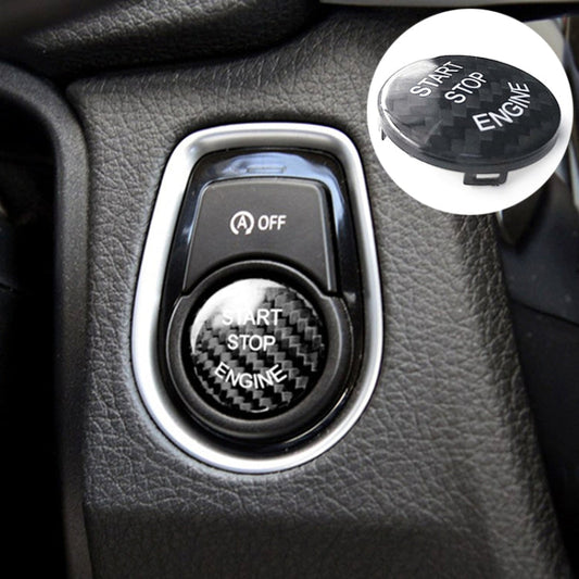 Car Carbon Fiber Engine Start Button Decoration Cover Trim for BMW E Chassis