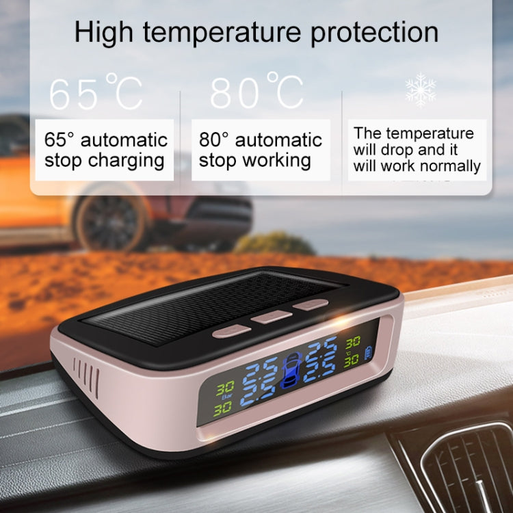 Universal Car Wireless Solar Energy TPMS Tire Pressure Alarm System External Tire Monitor