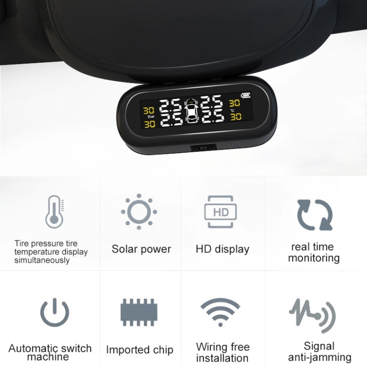 Universal Car Wireless Solar Energy TPMS Tire Pressure Alarm System External Tire Monitor ÎҵÄÉ̵ê