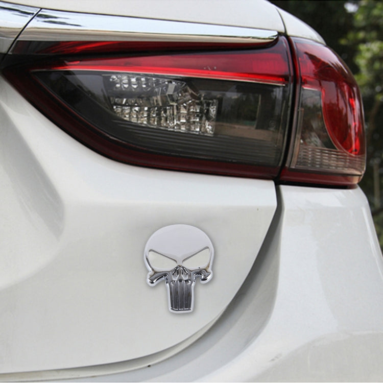 Silver Skull with black Eyes Metal Car Sticker ÎҵÄÉ̵ê