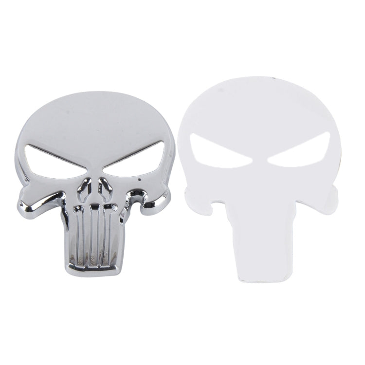 Silver Skull with black Eyes Metal Car Sticker ÎҵÄÉ̵ê