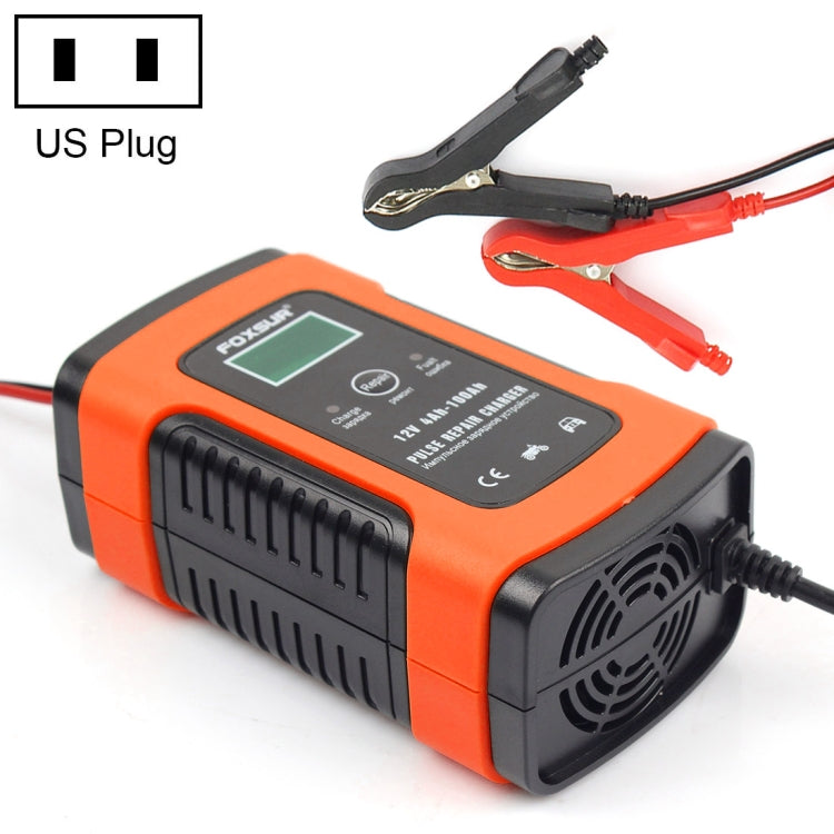 FOXSUR 12V 6A Intelligent Universal Battery Charger for Car Motorcycle, Length: 55cm, US Plug ÎҵÄÉ̵ê