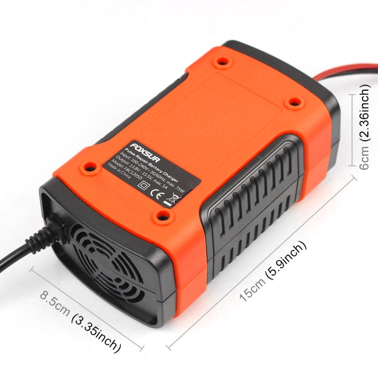 FOXSUR 12V 6A Intelligent Universal Battery Charger for Car Motorcycle, Length: 55cm, US Plug ÎҵÄÉ̵ê