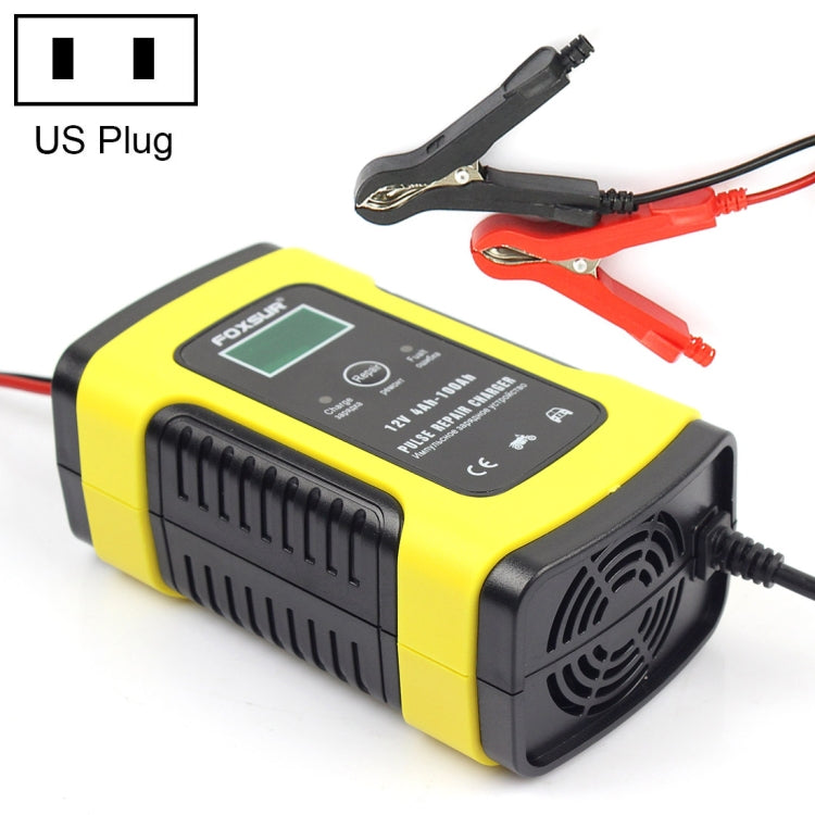 FOXSUR 12V 6A Intelligent Universal Battery Charger for Car Motorcycle, Length: 55cm, US Plug ÎҵÄÉ̵ê