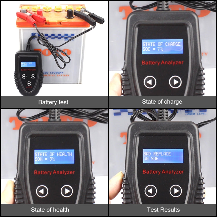 12V Car Battery Tester  LCD Battery Analyzer Car Charge Diagnostic Tool